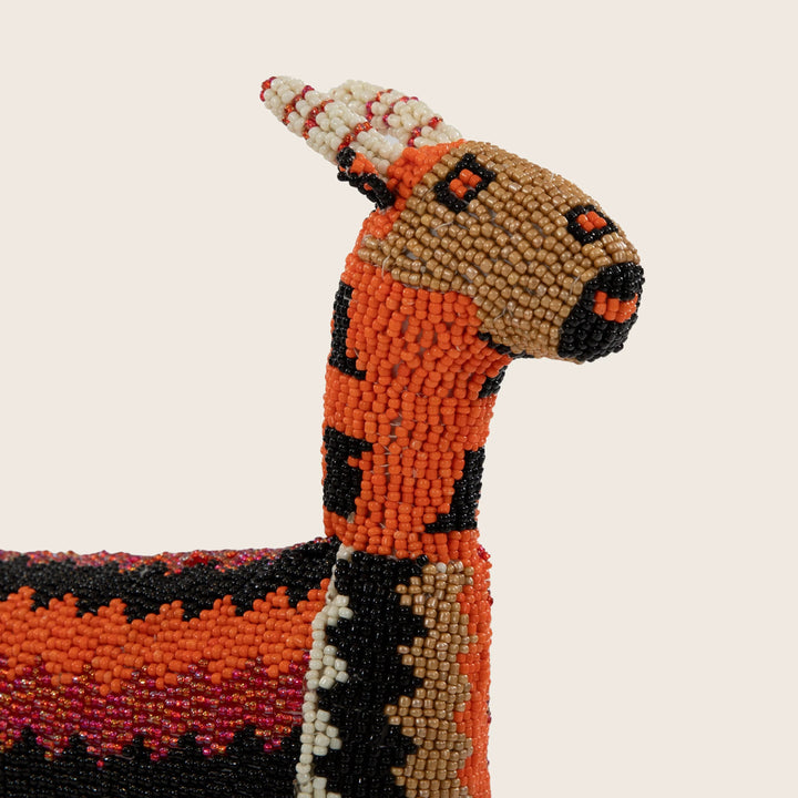 Large Orange Striped Beaded Antelope