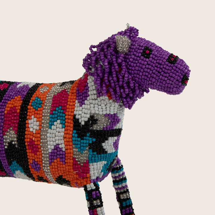 Small Multi Color Striped Beaded Lion