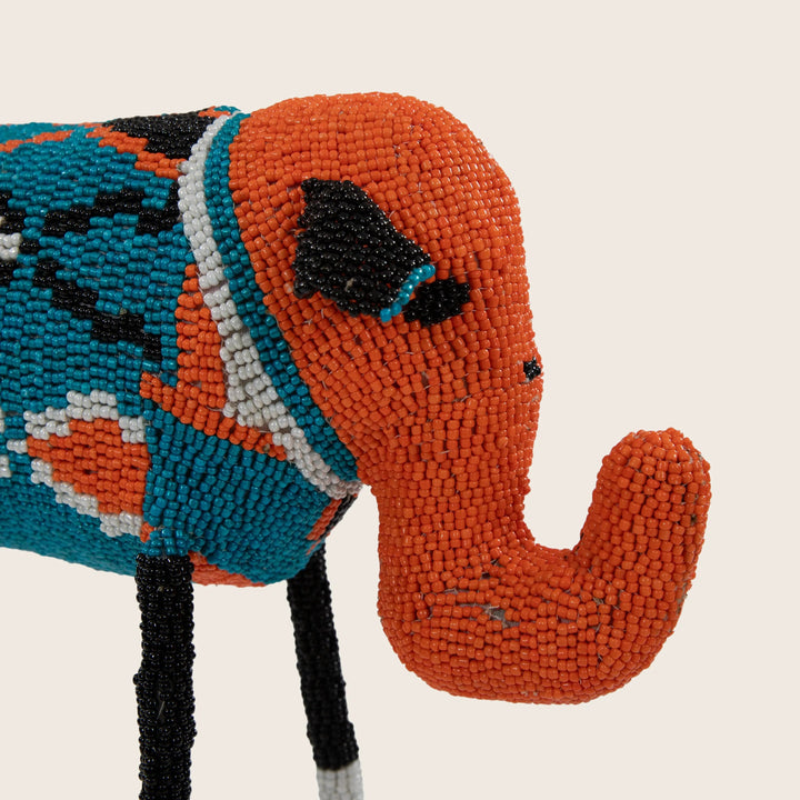 Large Multi Color Diamond Beaded Elephant