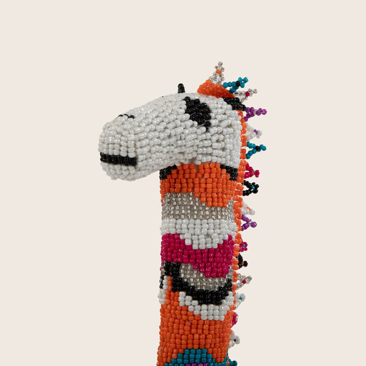 Large Multi Color Striped Beaded Giraffe