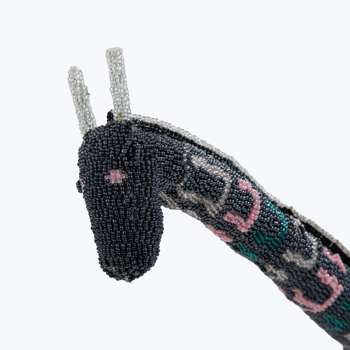 Large Teal/Pink Square Beaded Giraffe