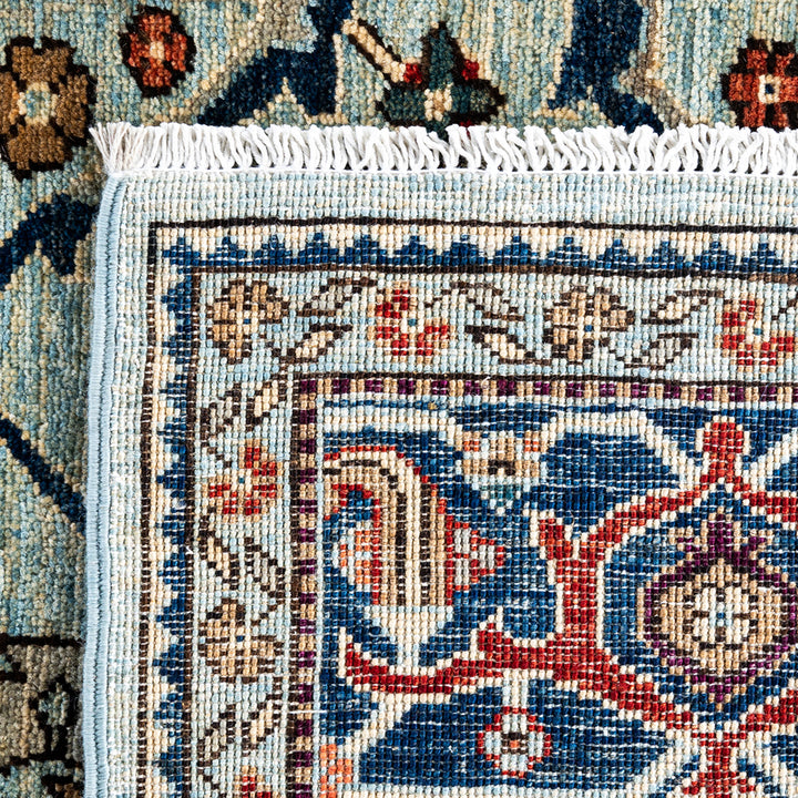 Light Blue Traditional Serapi Wool Rug - 6'1" x 8'11"