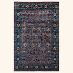 Grey Traditional Serapi Wool Rug - 5'11" x 9'