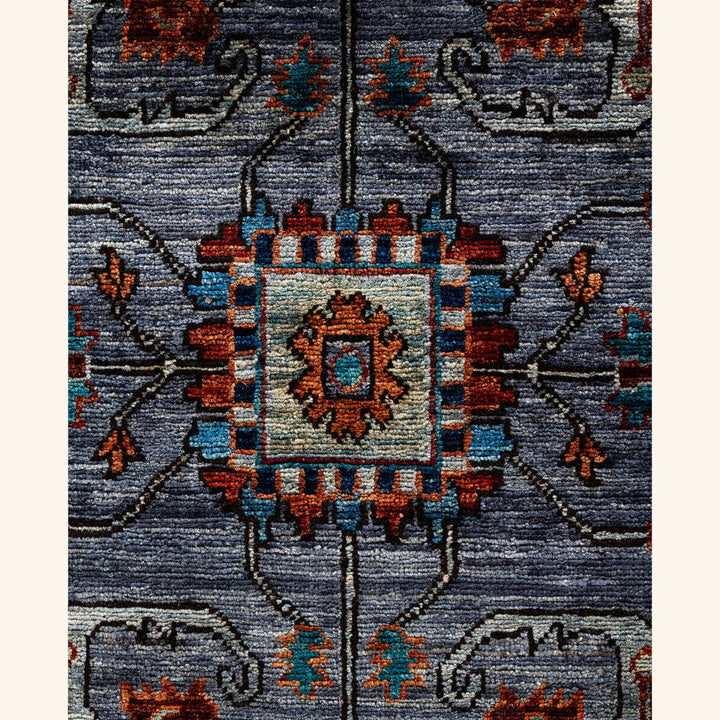 Grey Traditional Serapi Wool Rug - 5'11" x 9'