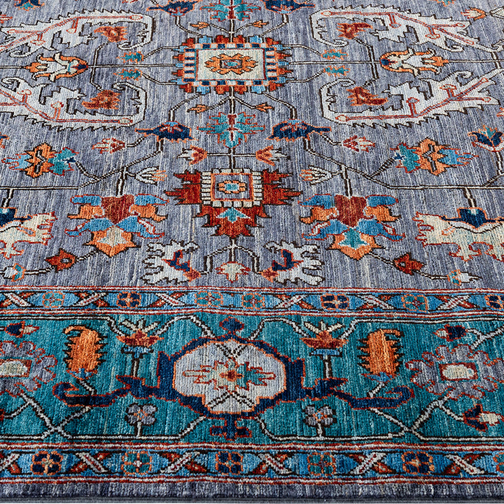 Grey Traditional Serapi Wool Rug - 5'11" x 9'