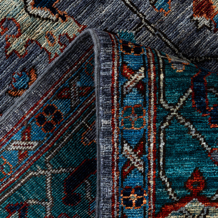 Grey Traditional Serapi Wool Rug - 5'11" x 9'