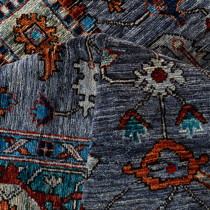 Grey Traditional Serapi Wool Rug - 5'11" x 9'