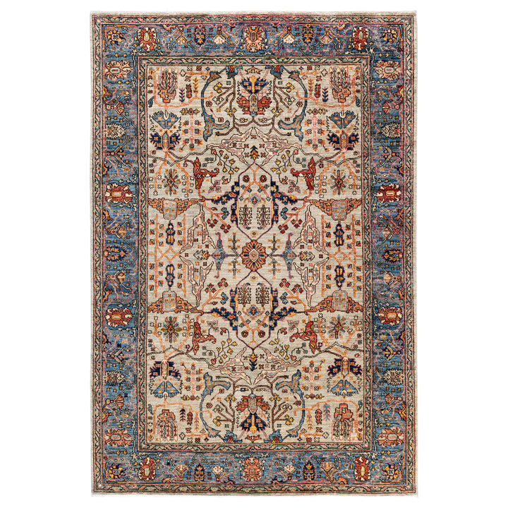 Light Grey Traditional Serapi Wool Rug - 5'11" x 8'9"