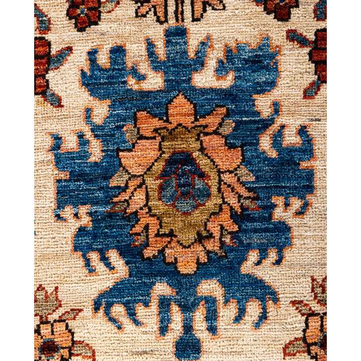 Beige Traditional Serapi Wool Rug - 6'1" x 9'