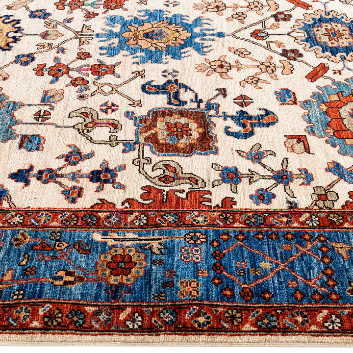 Beige Traditional Serapi Wool Rug - 6'1" x 9'