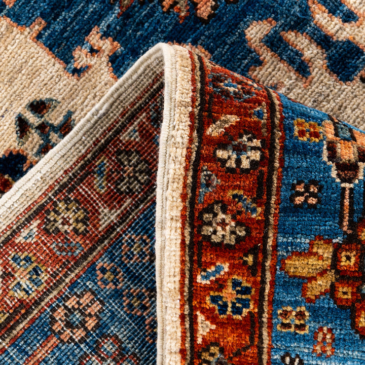 Beige Traditional Serapi Wool Rug - 6'1" x 9'