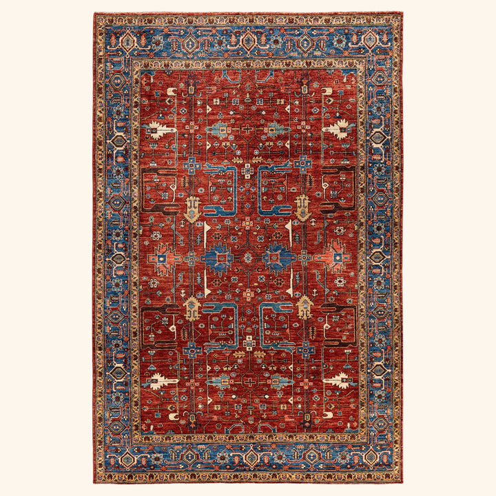 Red Traditional Serapi Wool Rug - 6' x 9'