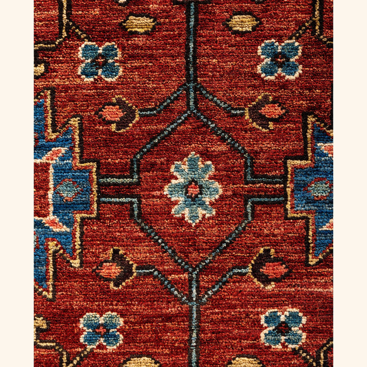 Red Traditional Serapi Wool Rug - 6' x 9'