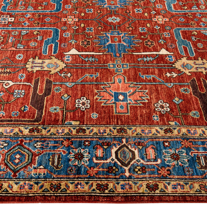 Red Traditional Serapi Wool Rug - 6' x 9'
