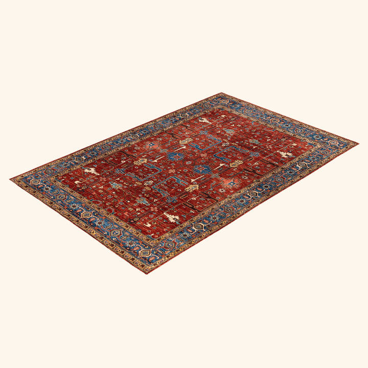 Red Traditional Serapi Wool Rug - 6' x 9'