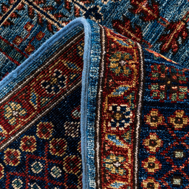 Light Blue Traditional Serapi Wool Rug - 6'2" x 8'8"