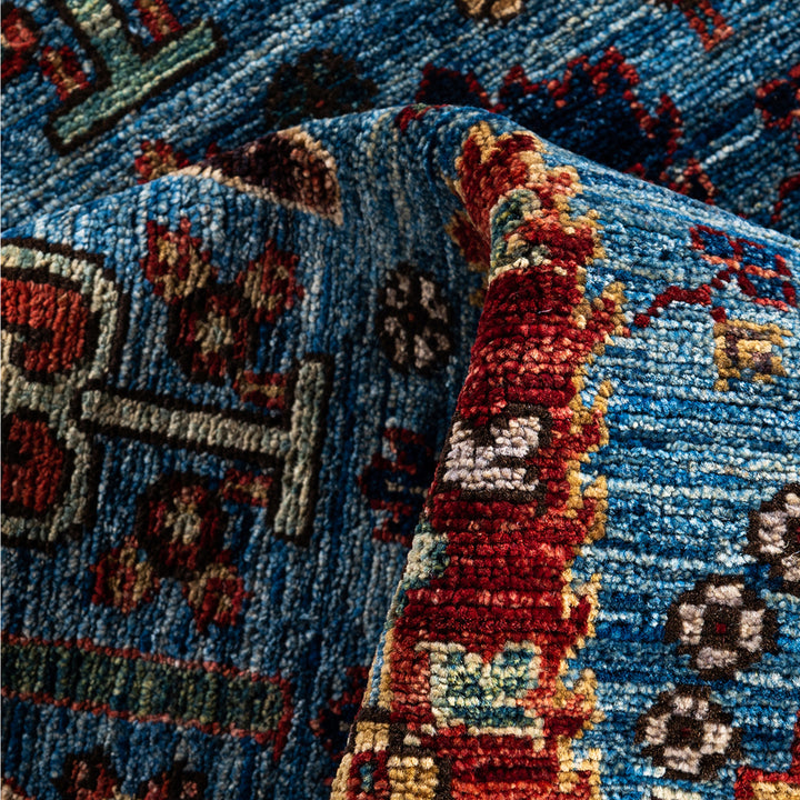 Light Blue Traditional Serapi Wool Rug - 6'2" x 8'8"
