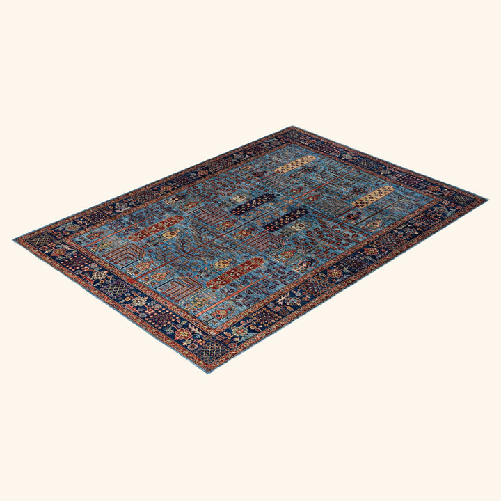Light Blue Traditional Serapi Wool Rug - 6'2" x 8'8"