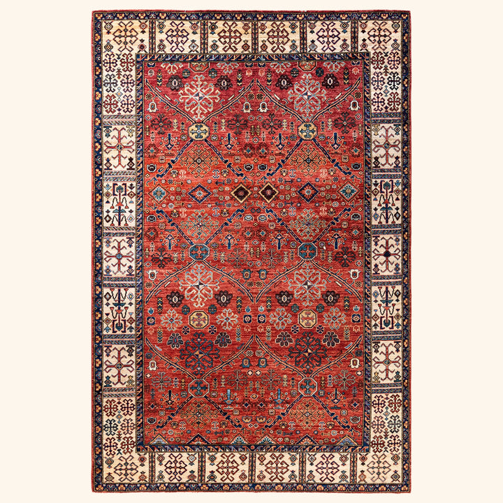 Red Traditional Serapi Wool Rug - 6' x 8'11"