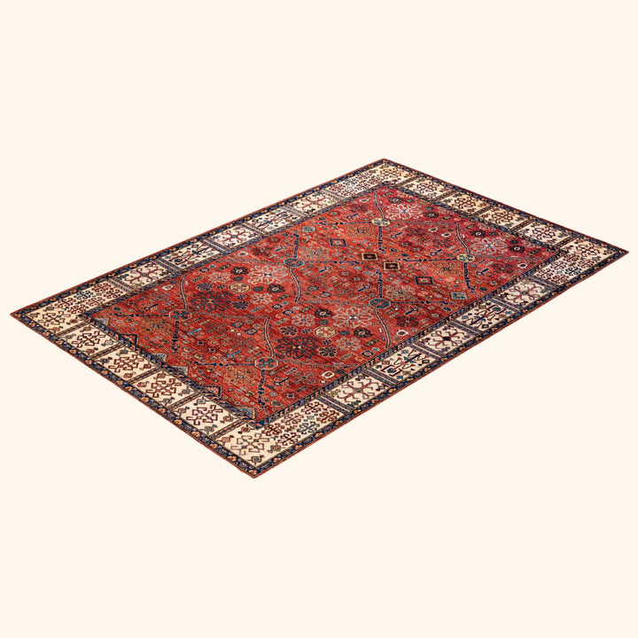 Red Traditional Serapi Wool Rug - 6' x 8'11"
