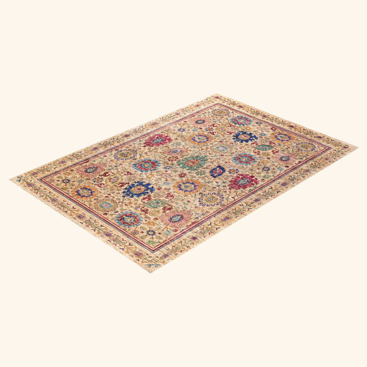 Beige Traditional Serapi Wool Rug - 6'5" x 9'5"