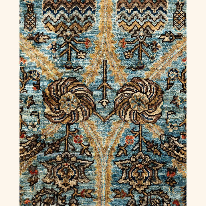 Light Blue Traditional Serapi Wool Rug - 6'2" x 8'3"