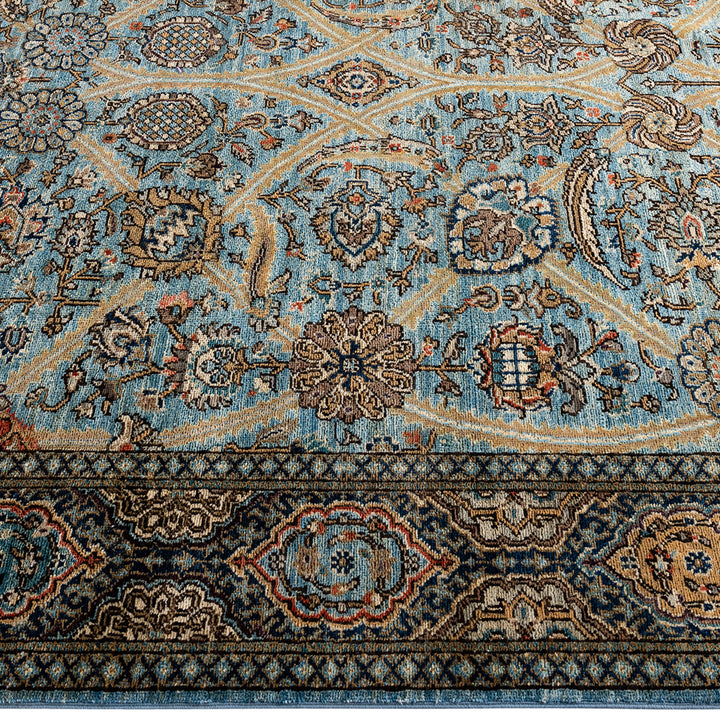 Light Blue Traditional Serapi Wool Rug - 6'2" x 8'3"