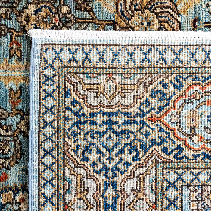 Light Blue Traditional Serapi Wool Rug - 6'2" x 8'3"