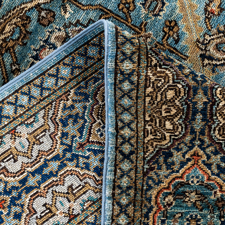 Light Blue Traditional Serapi Wool Rug - 6'2" x 8'3"