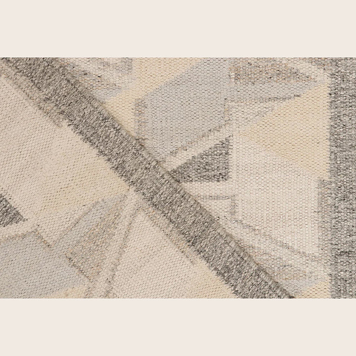 Grey Swedish Inspired Flatweave Wool Rug - 6' x 8'10"
