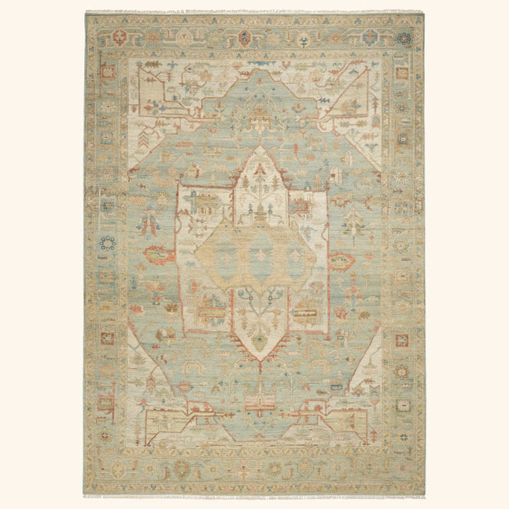 Traditional Essentials Wool Rug Light Blue 2 / 8' x 10'