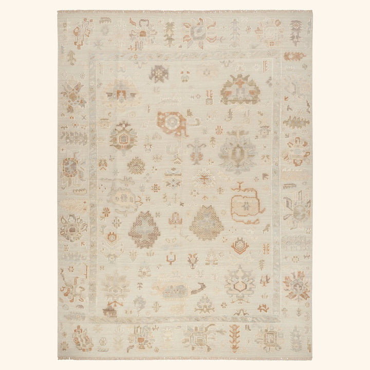 Cream Essentials Traditional Wool Cotton Blend Rug