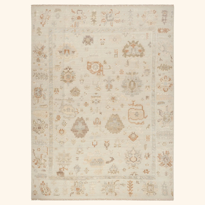 Cream Essentials Traditional Wool Cotton Blend Rug