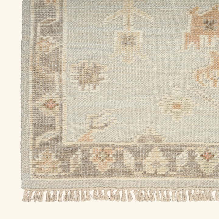 Light Blue Essentials Wool Cotton Blend Rug