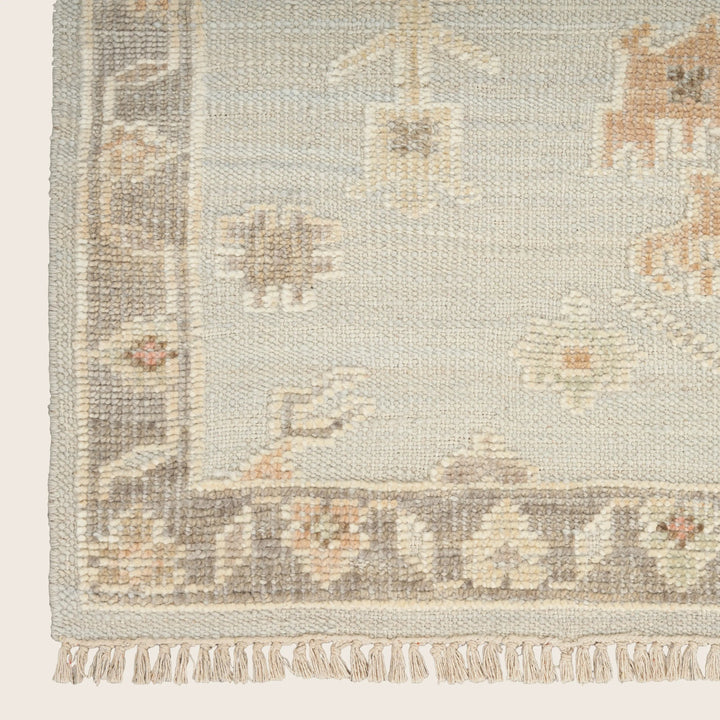 Light Blue Essentials Wool Cotton Blend Rug