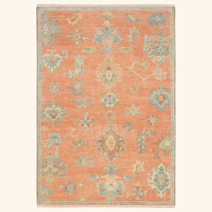 Brick Multi Traditional Essentials Wool Rug 5'6" x 8'