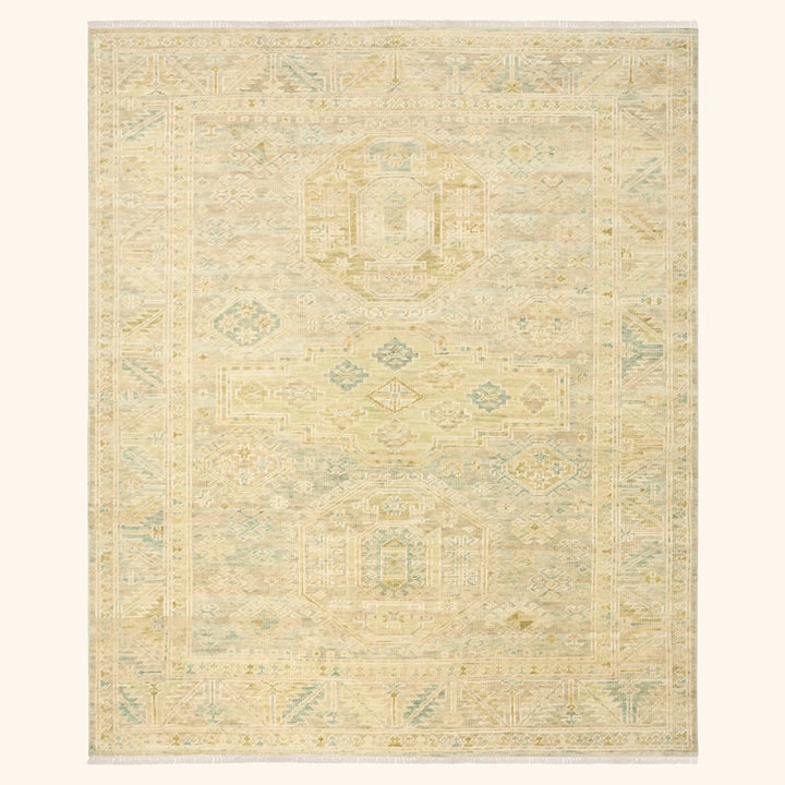 Green Traditional Essentials Wool Rug 7'9" x 9'9"