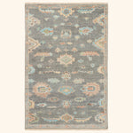 Dark Grey Multi Traditional Essentials Wool Rug 5'6" x 8'