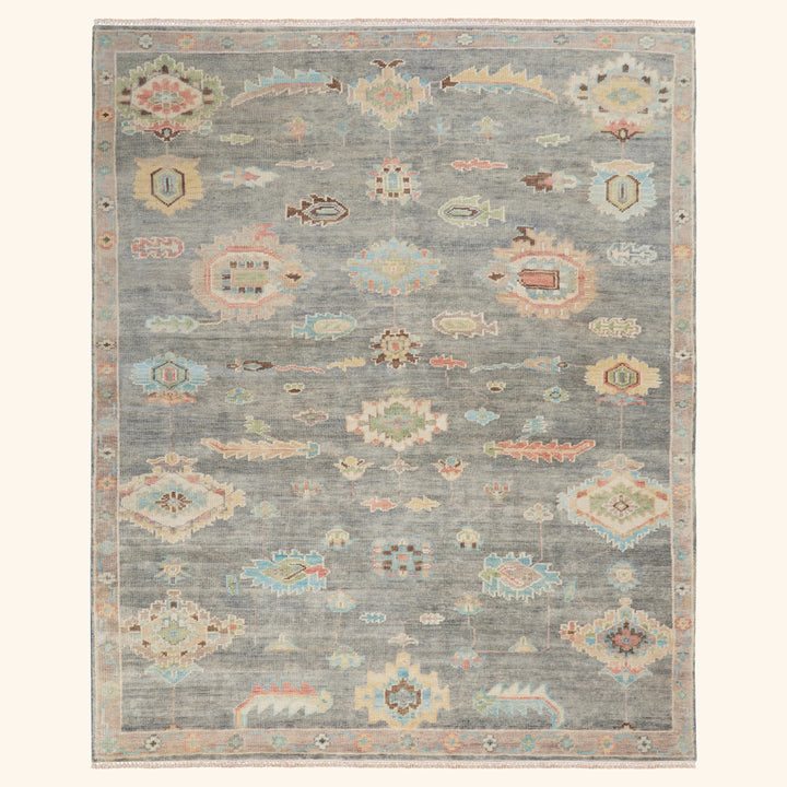 Dark Grey Multi Traditional Essentials Wool Rug 8'6" x 11'6"