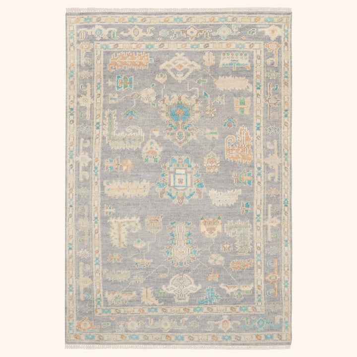 Traditional Essentials Wool Rug Grey Multi / 5'6" x 8'