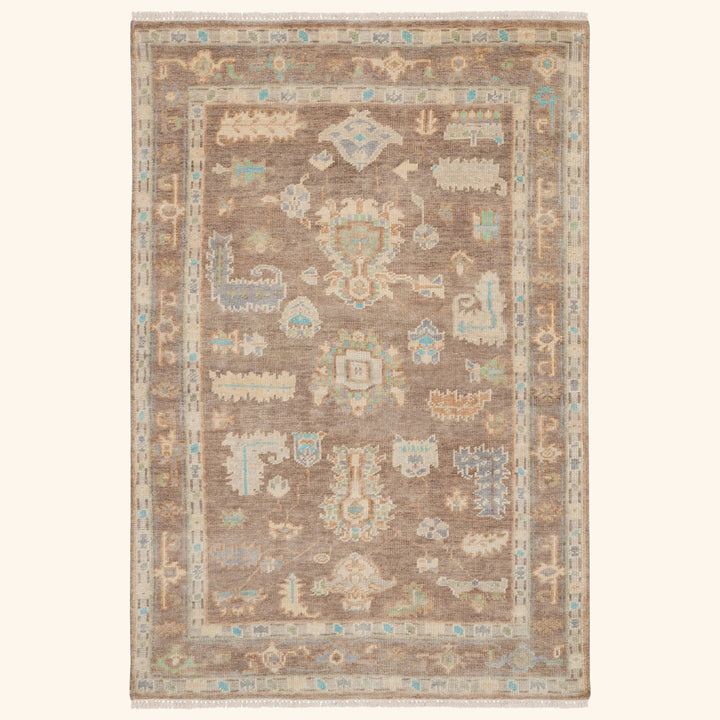 Traditional Essentials Wool Rug Ivory Mocha / 5'6" x 8'