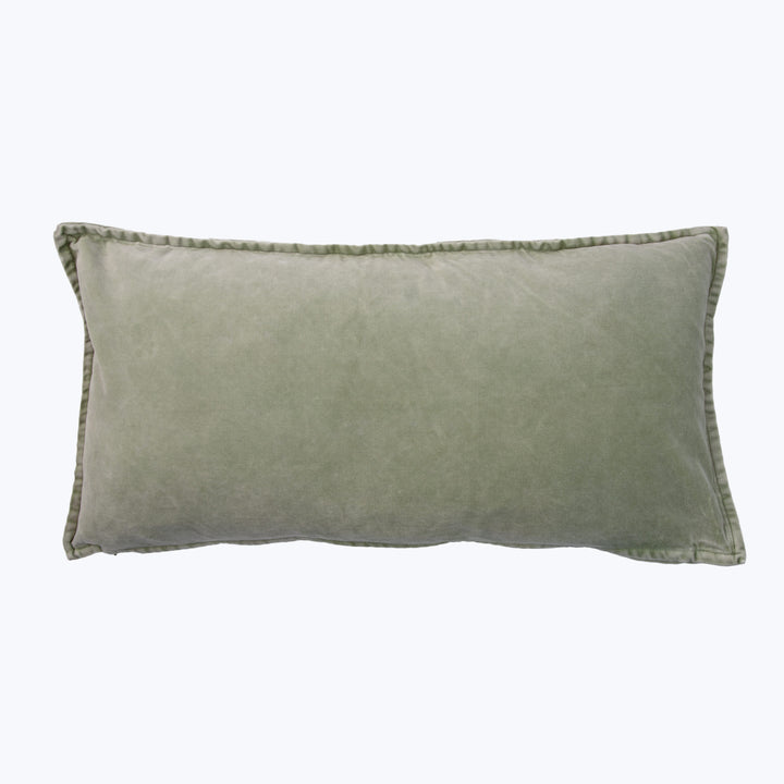 Pip Washed Velvet Green Pillow