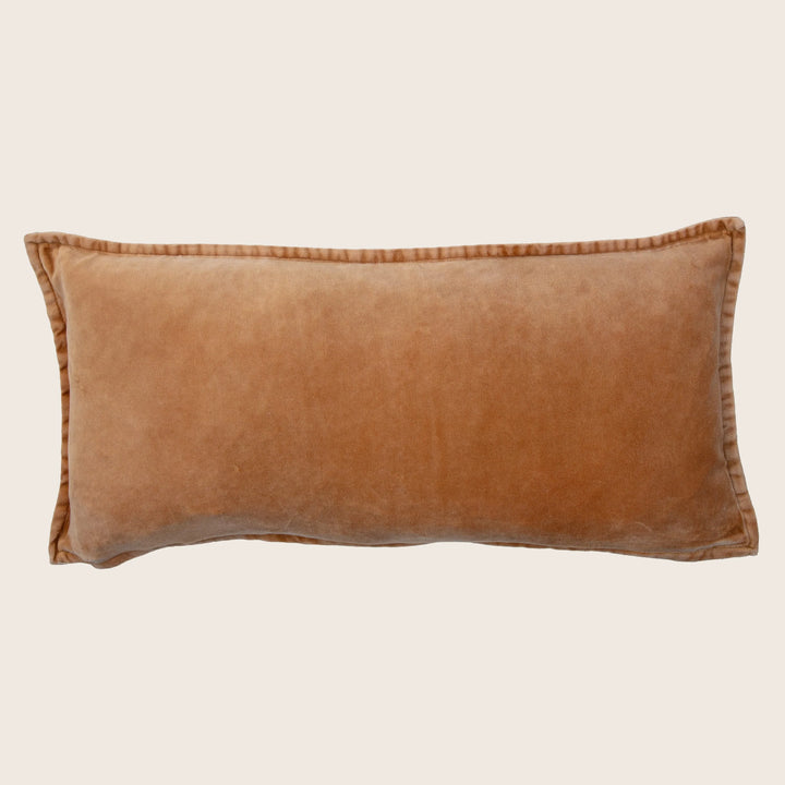 Pip Washed Velvet Caramel Pillow