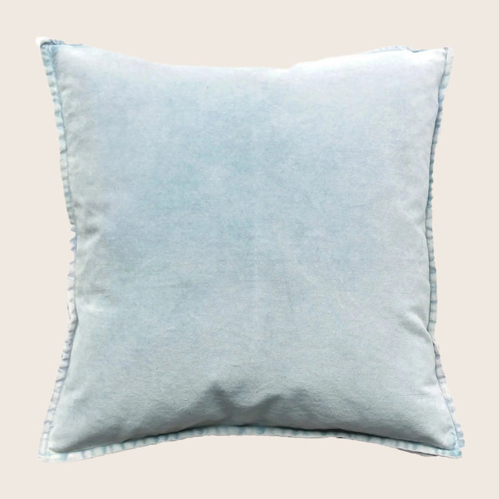 Pip Washed Velvet Aqua Pillow