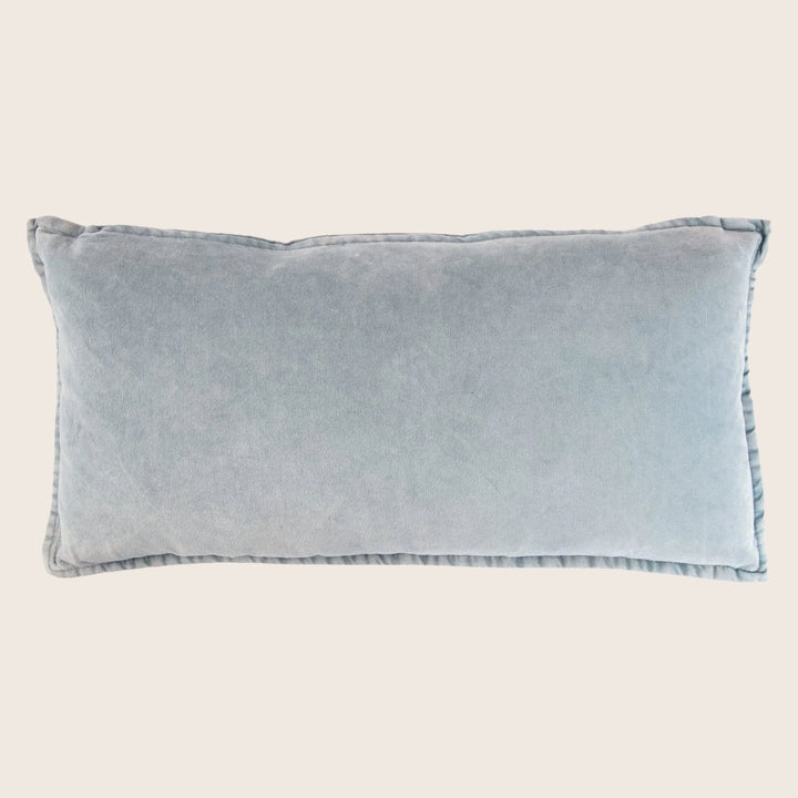 Pip Washed Velvet Aqua Pillow