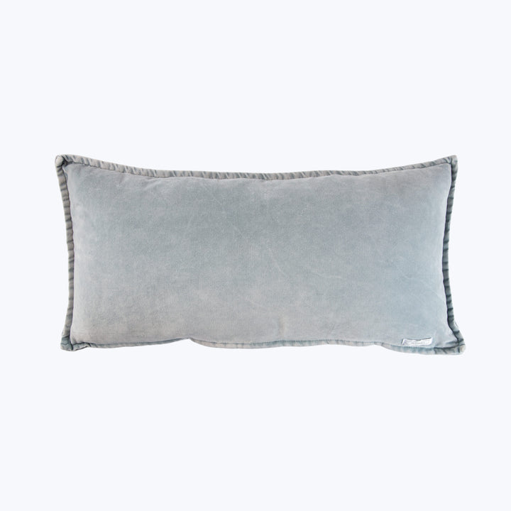 Pip Washed Velvet Aqua Pillow