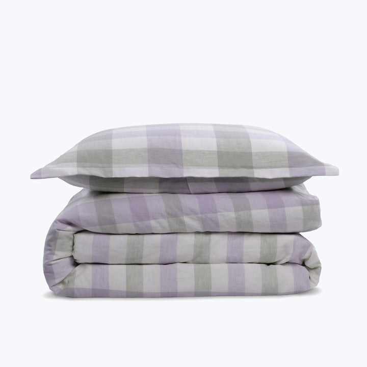 Plaid Aero Linen Duvet Cover
