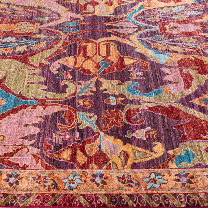Purple Soluna Traditional Wool Rug - 6'7" x 9'10"