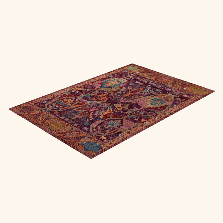 Purple Soluna Traditional Wool Rug - 6'7" x 9'10"