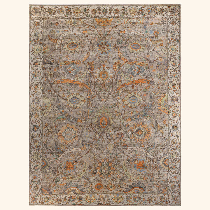 Brown Soluna Traditional Wool Rug - 10'5" x 13'9"